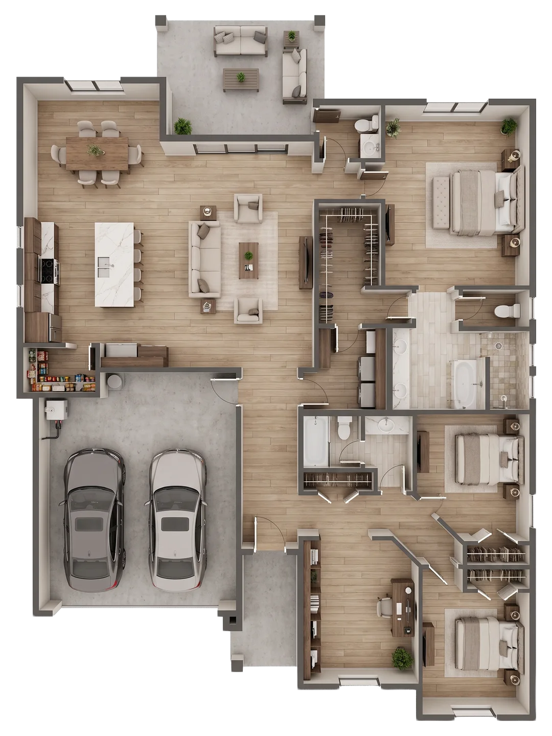 Elara F (Hillside) floor plan — 2,076 sq ft, 4 bedrooms, 2.5 baths, 2-car garage