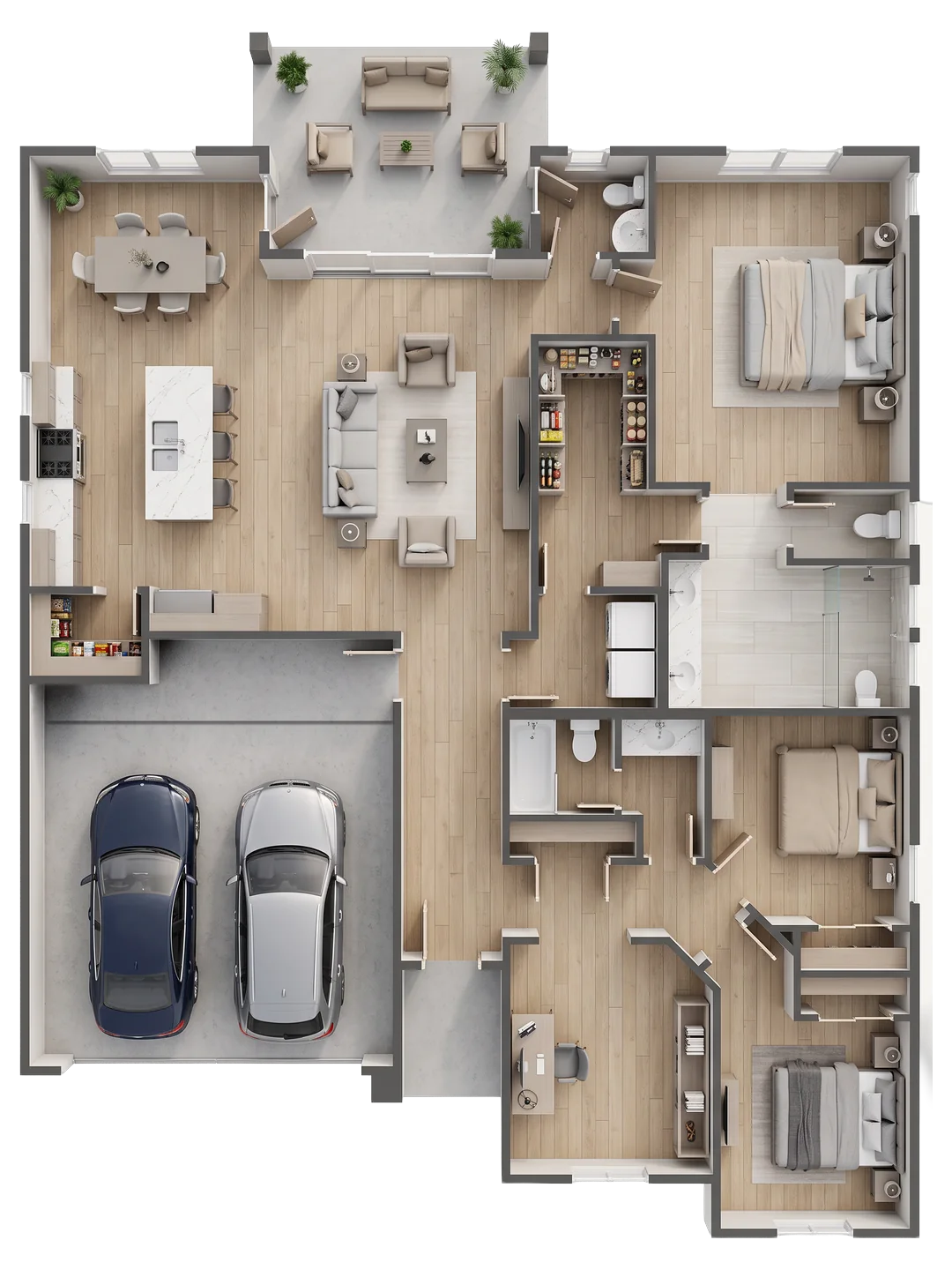Elara F (Paseos) floor plan — 1,945 sq ft, 4 bedrooms, 2.5 baths, 2-car garage