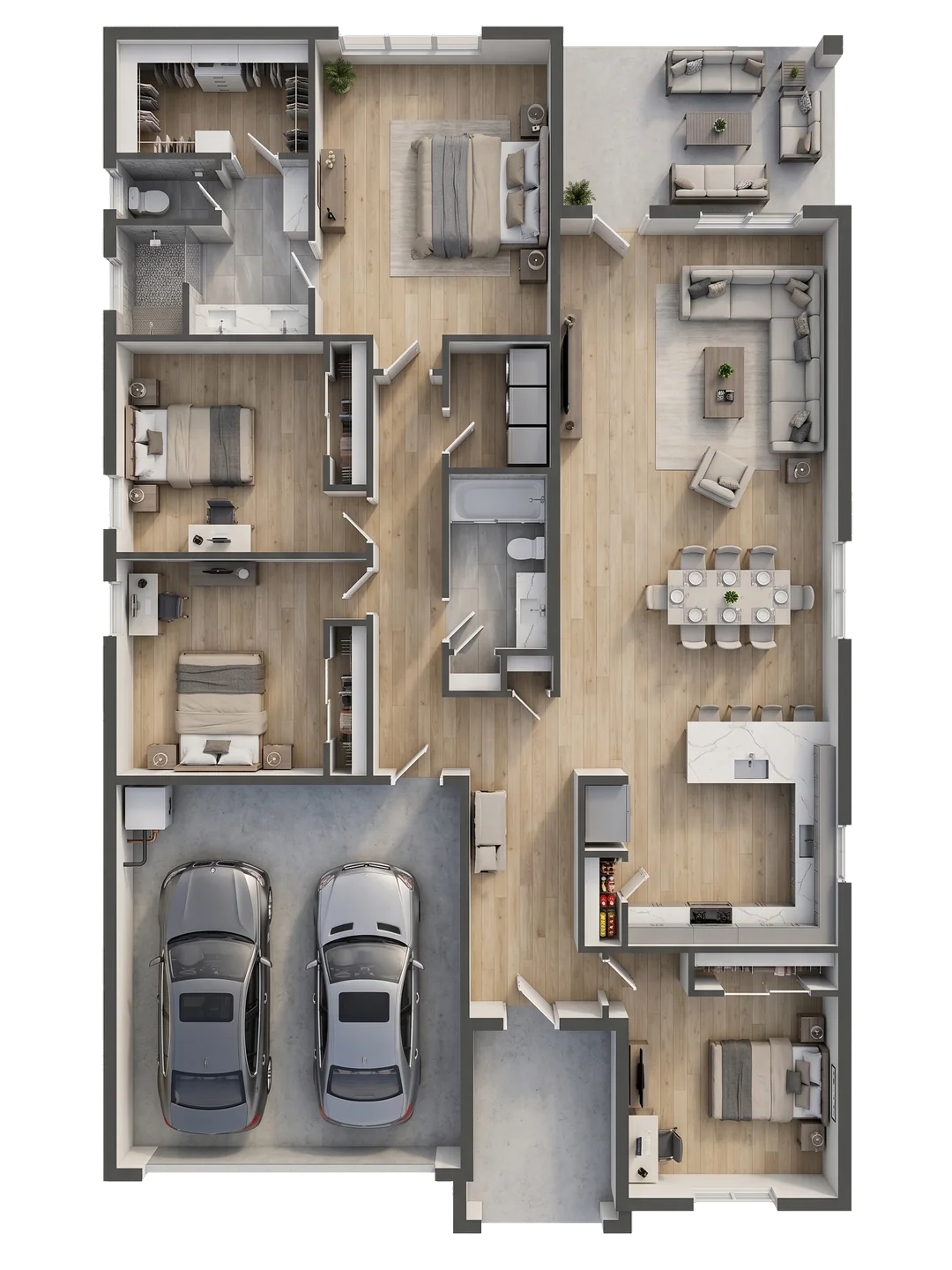 Hyperion M floor plan — 1,862 sq ft, 4 bedrooms, 2 baths, 2-car garage