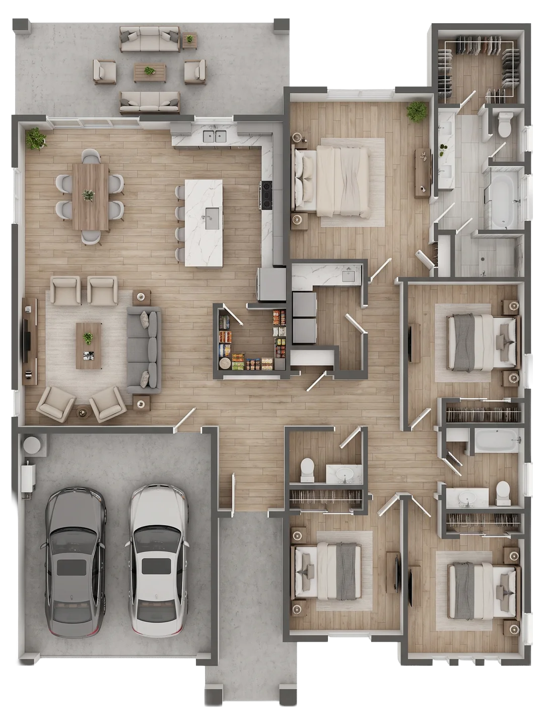 Io F floor plan — 2,134 sq ft, 4 bedrooms, 2.5 baths, 2-car garage