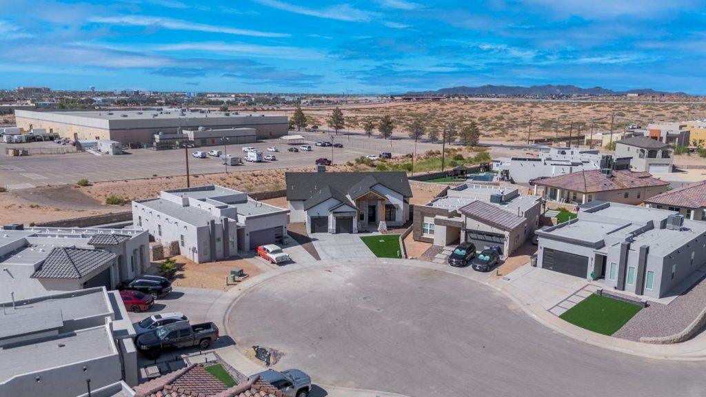 Community Streetscape of an Artemis floorplan home by Nueva Luna Builders in El Paso, Texas