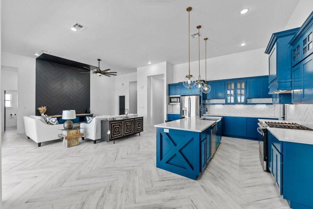 Kitchen & Living in an Artemis floorplan home by Nueva Luna Builders in El Paso, Texas