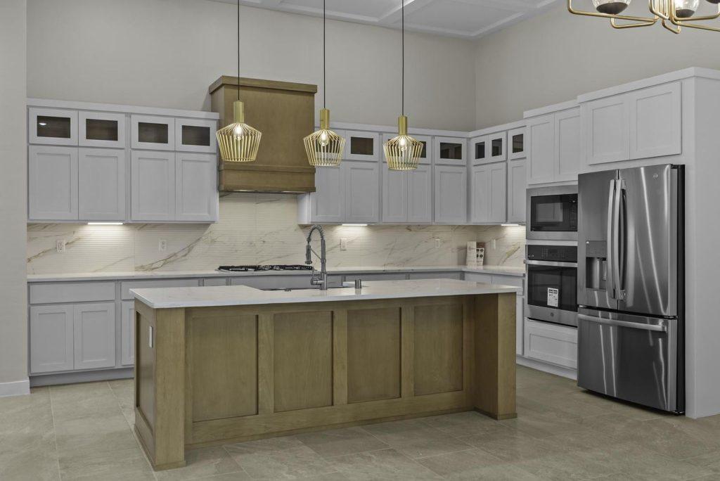 Kitchen in a Europa T floorplan home by Nueva Luna Builders in El Paso, Texas