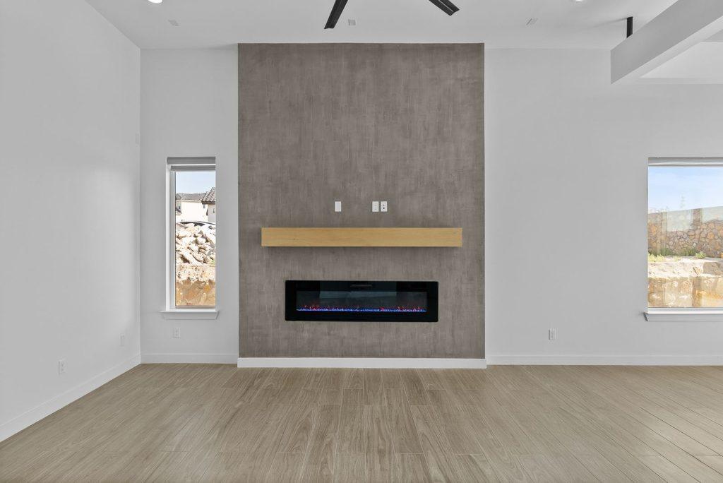 Fireplace Wall in an Io F floorplan home by Nueva Luna Builders in El Paso, Texas
